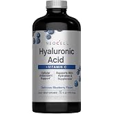 NeoCell Liquid Hyaluronic Acid | 16 fl oz | with Vitamin C | Skin Hydration | Antioxidant Supplement | Blueberry Flavor
