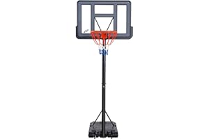 G GX9 Portable Basketball Hoop, 44" Backboard Basketball Goal Stand, 4.9-10FT Adjustable Basketball Hoop Goal System for Indoors Outdoors