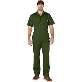 WORK IDEA Men's Short Sleeve Coveralls Lightweight Jumpsuits for Mechanics | Breathable Utility Work Suit Technician Uniform with Multi Pockets&amp;Flexible Waistband&amp;Two-Way Zipper