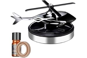 Solar Powered Aviation Car Air Freshener, Alloy Airplane/Helicopter/Fighter Jet Car Ornament with Essential Oil Diffuser, Bat