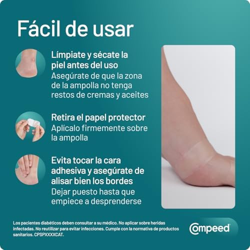 Ampolas pequenas, curativos hidrocoloides para os pés, Pack 6 unidades
