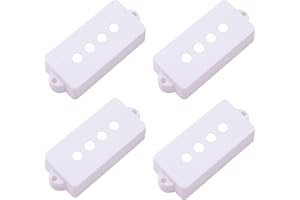 DIAO79NI 4PCS Pro Plastic Precision Bass Pickup Covers Set for Import P Bass (White)