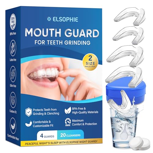 Mouth Guard for Grinding Teeth at Night: Moldable Sleeping Mouthguards for Grinding & Clenching - Custom Fit Nighttime Guards for Adults 4 Pack