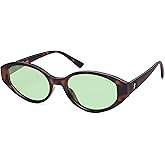 SOJOS Retro Oval Polarized Sunglasses for Women Chic Cat Eye Trendy Vintage Shades UV400 Protection