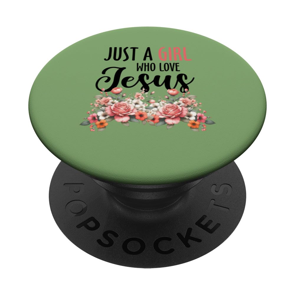 Just a Girl Who Love Jesus Inspirational Christian Faith PopSockets Swappable PopGrip
