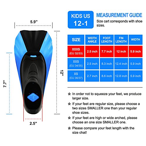 WADEO Kids Swim Fins Flippers for Toddler Child Silicone Combination