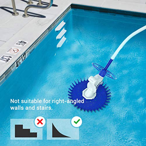 PAXCESS Suction Side Pool Cleaner Vacuum, Climb Wall Cleaning with