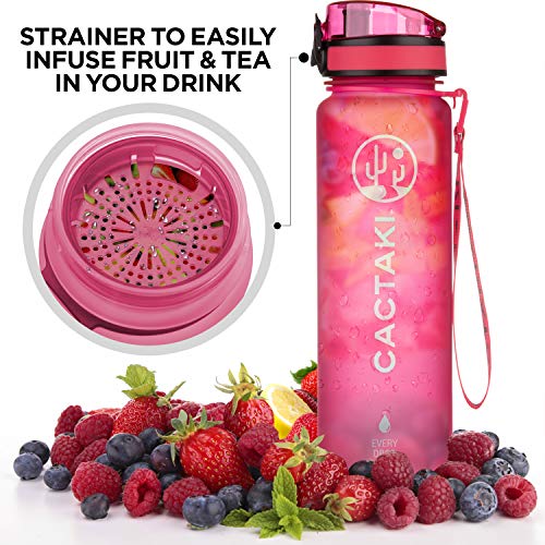 32 oz Water Bottle with Time Marker BPA Free Leak Proof Measures