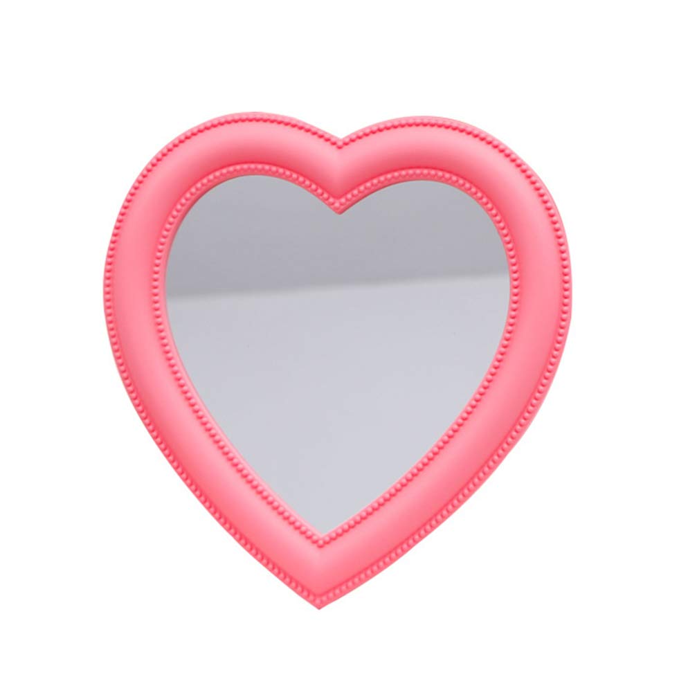 WINOMO Heart Shape Mirror Handheld Mirror Cosmetic Mirror Desktop Wall Mirror for Women Girls Photot Booth Props Cosmetic