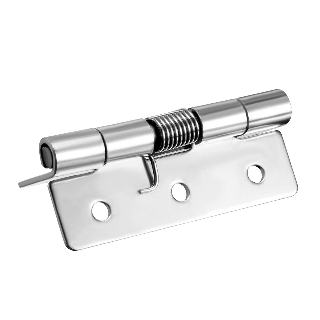sourcing map Self Closing Spring Hinge 2.4" Stainless Steel Brushed DIY Hardware for Door Cabinet Small Box 1pcs Per Pack