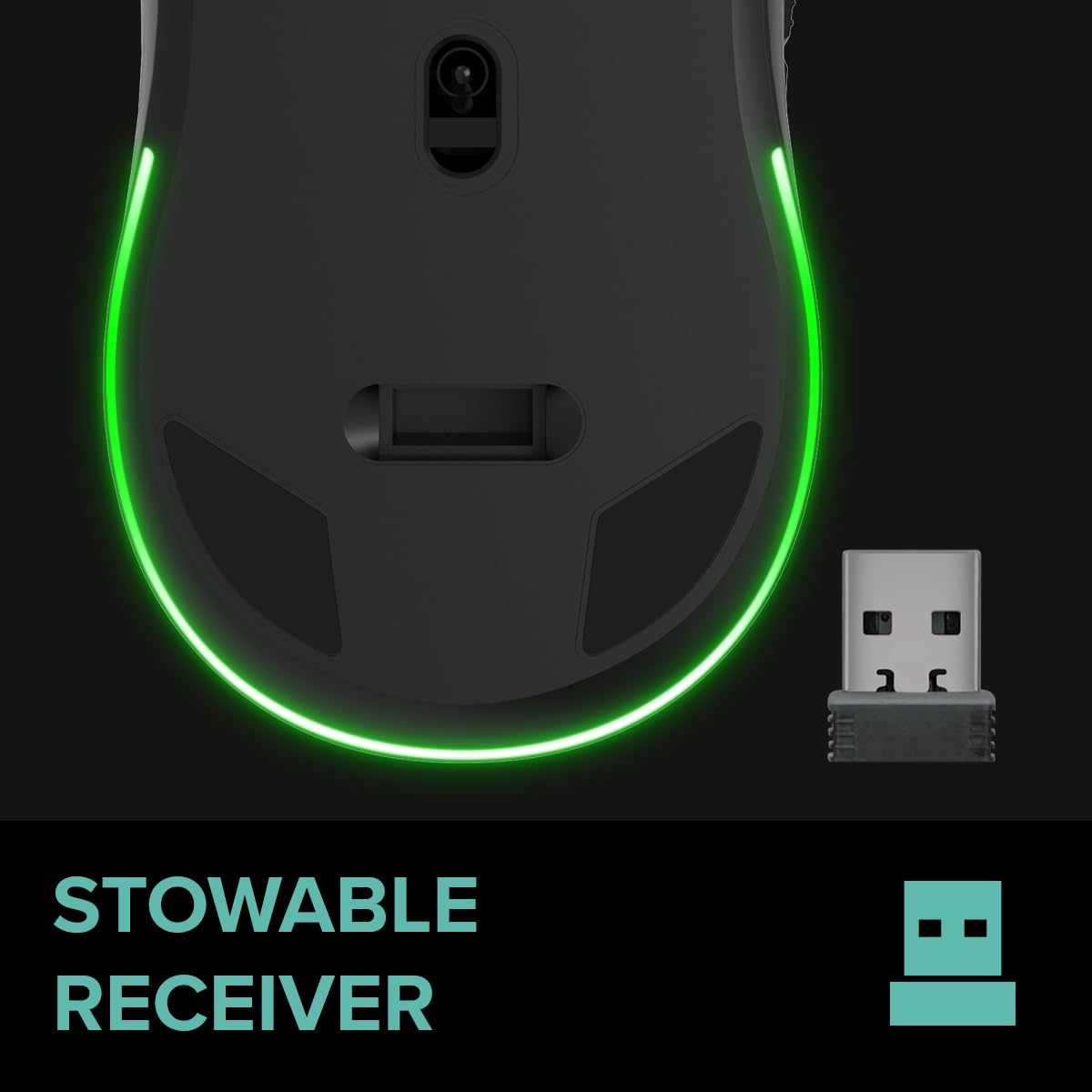 Speedlink Velox - Wireless RGB Gaming Maus kabellos mit Akku wiederaufladbar USB-C, 4800dpi, programmierbar, leicht, PixArt PAW3212, 2.4G USB-A Nano Empfänger, farbige LED Beleuchtung, schwarz 8