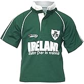Irish Baby Boys Rugby T-Shirt 100% Cotton Green Ireland Rugby Star in Training