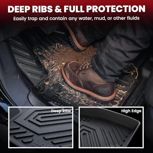 LASFIT Full Set Floor Mats for Honda CR-V 2026 2025 2024 2023 (Gasoline & Hybrid & e:FCEV), All Weather TPE Custom Fit Floor Liners 1st & 2nd Row & Seat Back Mat & Cargo Mat (Upper Position)