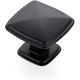 Ravinte 25 Pack Matte Black Kitchen Cabinet Square Knob Single Hole Cabinet Hardware for Dresser Drawer Pulls and Knobs
