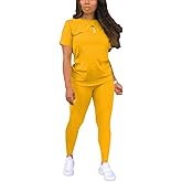 Nimsruc Biker Short Sets Women 2 Piece Outfits Summer Short Sleeve Jogger Tracksuit