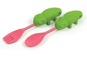 Genuine Fred TASTE BUDS Utensil Set- Chameleon Fork and Spoon Set- Picky Eater Solutions- Fun Stocking or Basket Stuffer for Kids