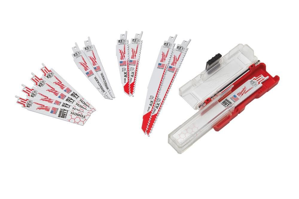 Milwaukee 49-22-1129 12-Piece Ultimate Demolition Sawzall Blade Set, White