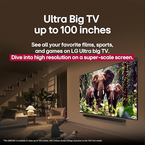LG 100-Inch Class QNED evo AI QNED85A Series Mini LED 4K Smart TV w/AI Picture, AI Sound, HDR10, AI Super Upscaling 4K, Filmmaker Mode, Wow Orchestra, Alexa Built-in (100QNED85AU, 2025)