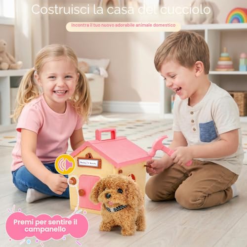 Dreamon Dog Barking and Walking Dog Toy Walking and Barking with Kennel Pet Care Accessories Gift Girl 3 4 5 Years Old