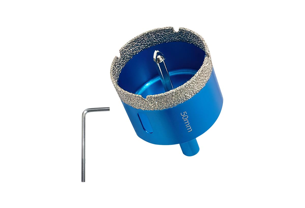 Teronbeta Diamond Hole Saw 50mm with Pilot Center Drill Bit, Vacuum Brazed Diamond Core Hole Cutter for Tile, Porcelain, Glass, Ceramic, Marble — image 1
