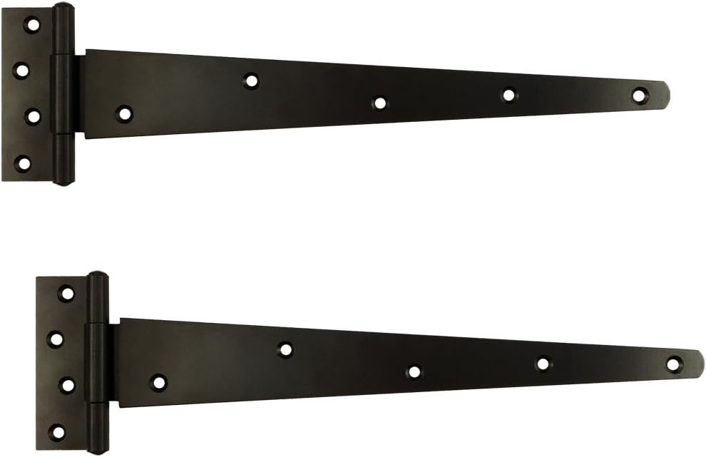 Securit Heavy Duty Black Tee Hinges 400mm 16 Inch Pair Door Hardware