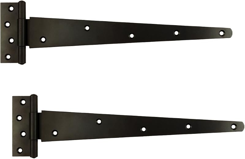 Securit Heavy Duty Black Tee Hinges 400mm 16 Inch Pair Door Hardware