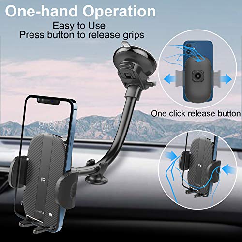 APPS2Car Cell Phone Holder for Car Phone Mount for Car Long Arm Dashboard Windshield Car Phone