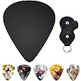 GRAXILON 6-Pack Custom Guitar Picks with Case Personalized with Photo Text Logo Name for Men Women Friends Guitar Players Fathers Day Christmas Birthday Gift, 0.96mm Black