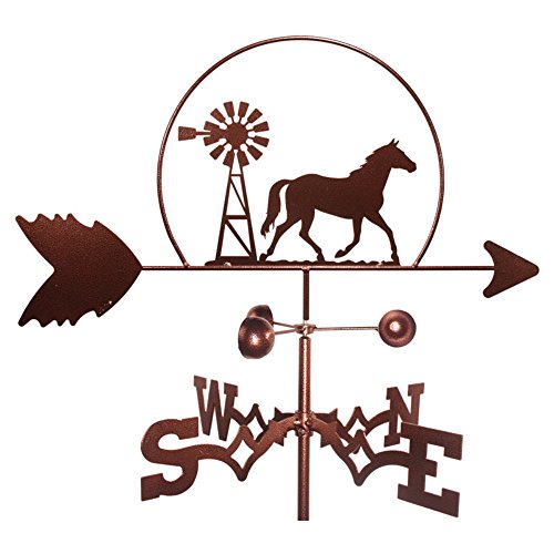 Hand Made QUARTER HORSE WINDMILL GARDEN Stake Weathervane ~NEW~