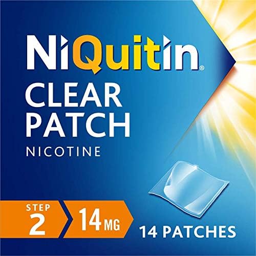 NiQuitin 14mg Clear Patch- Stop Smoking Aid Programme- Step 2- 14 Clear Nicotine Patches, 14 Day Treatment
