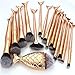 Professional Mermaid Makeup Brushes Kit 16 Pcs - Makeupstore Cosmetic Makeup Brushes Foundation Eyebrow Eyeliner Blush Cosmetic Concealer Brushes Beauty Tools Brush, Gold