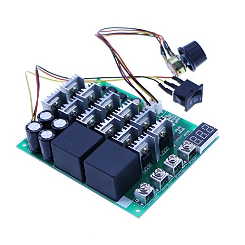DC Motor Speed Governor Adjustable Reversible Switch Motor Drive 12V 24V 48V 60A with Digital Scale Tachometer