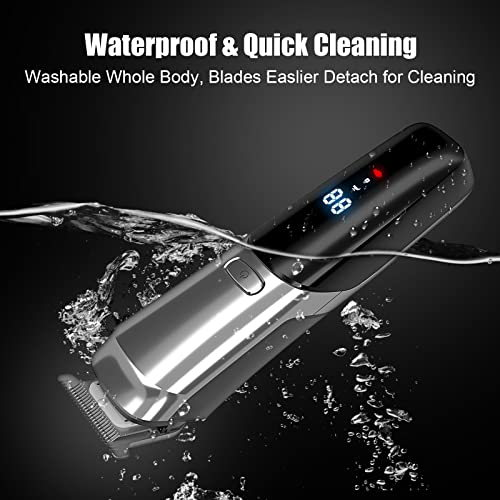 6 in 1 Beard Trimmer for Men, Hair Clippers & Hair Trimmer,IPX7 Waterproof Body Mustache Nose Ear Facial Shaver, Cordless/Rechargeable/LED Display/2 Hour Runtime Electric Razor Kit, Gift for Men