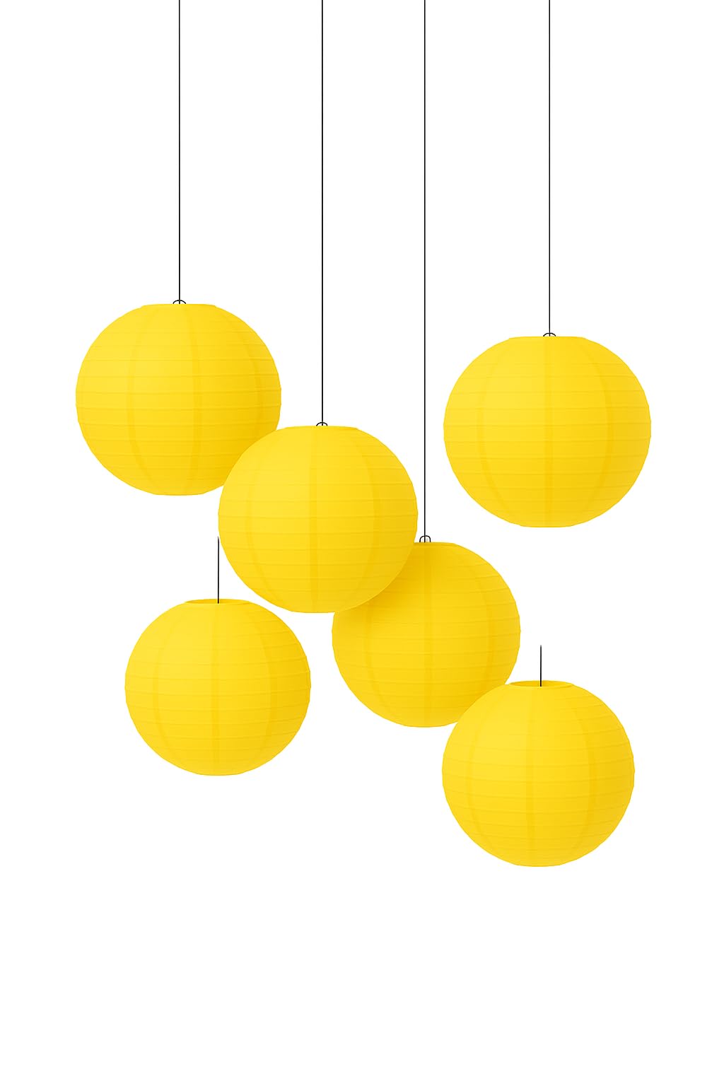 Matissa 10"(25CM) Pack of 6 Paper Lantern Wedding Party Decoration Craft Lamp Shade (Yellow)