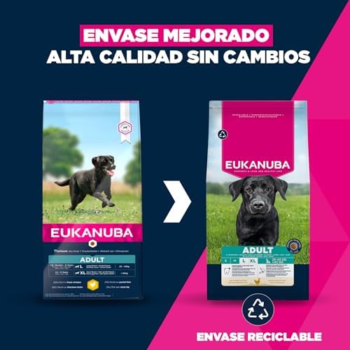 , alimento seco para Perros con Pollo Fresco para Razas Grandes - Alimento seco Premium para Perros Adultos, 15 kg