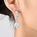 EVER FAITH 925 Sterling Silver Prong Cubic Zirconia Tear Drop Bride Engagement Dangle Earrings Clear