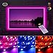 LEHOU TV Backlight, Multi-Color 5050 RGB Flexible LED Strip Light with 44key Remote, Background Bias Lighting for HDTV PC Monitor Home Theater Decoration (Black PCB Backlight)