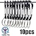 Qualtiy Yes QY 10PCS D Shape 1.91 Inch Long Spring Snap Hook Rings Aluminum Alloy Keychain Clip Buckle with Keyring Classy Black Color