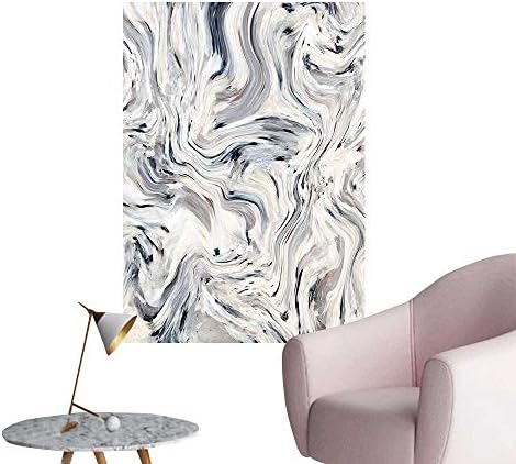 Wall Decorative Japanese Marble Motif with Artisan Pigment Effects Interior Stucco Design Beige Grey Pictures Wall Art Painting,32"W x 60"L