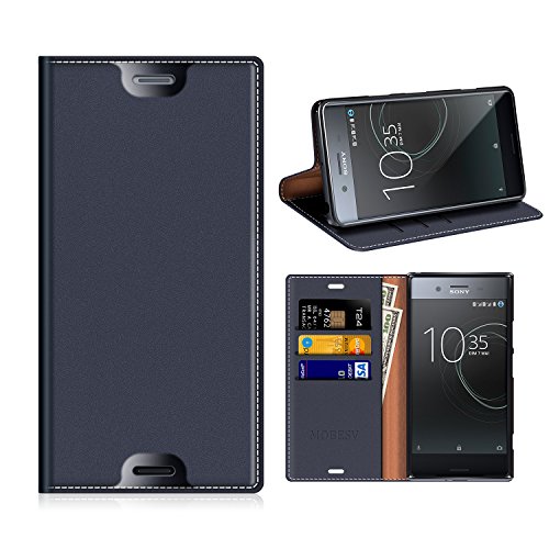 Sony Xperia XZ PREMIUM Wallet Case, Mobesv Sony Xperia XZ PREMIUM Leather Case/Phone Flip Book Cover/Viewing Stand/Card Holder for Sony Xperia XZ PREMIUM, Dark Blue