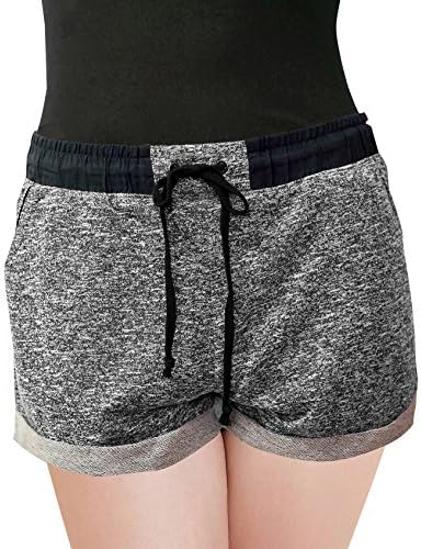 PLUSPICE Women's French Terry Shorts W Drawstring Elastic band BK 3X