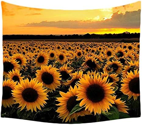 ASTIHN Sunset Sunflower Flower Sea Landscape Tapestry Wall Hanging Tapestry Blanket Decorate Home Bedroom Living Room (60x40 inches) ¡­
