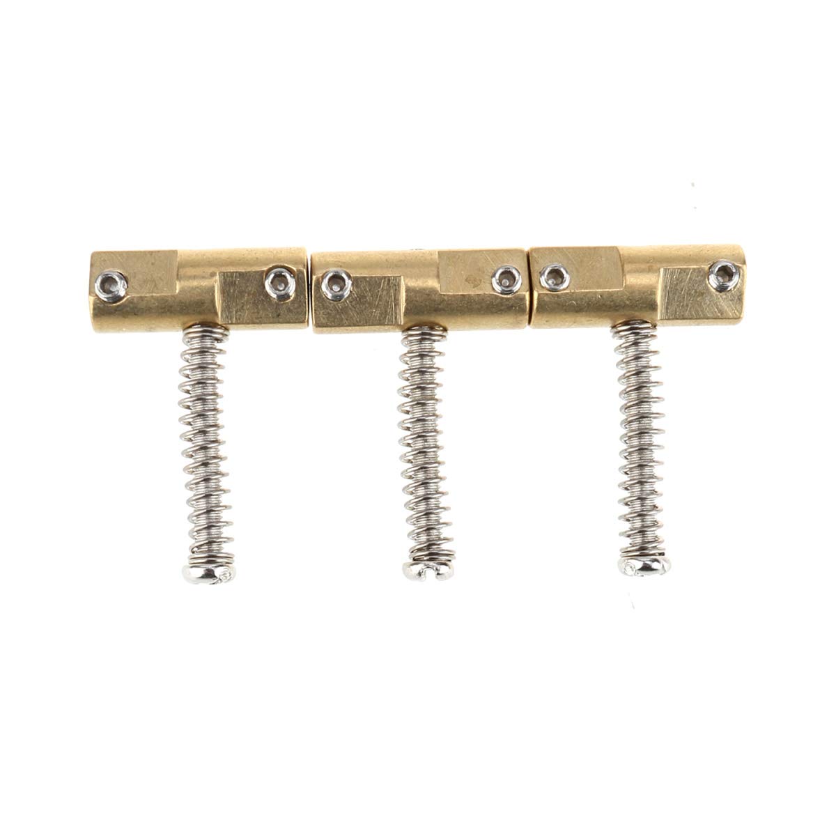 Wilkinson WTB 10.8mm Compensated Brass Saddles Guitar Bridge Saddles for Vintage Fender Telecaster Electric Guitar, Gold (Set of 3)