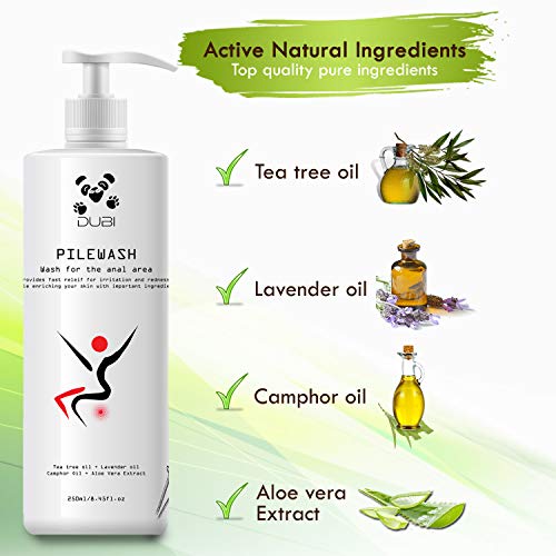 Pilewash Hemorrhoid Wash Liquid Soap with Tea Tree Oil, Aloe Vera & Lavender Oil Alleviates