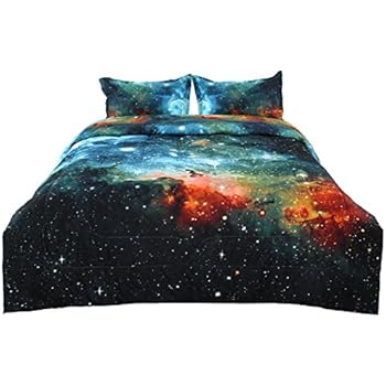 Amazon.com: A Nice Night Black and Blue Galaxy Bedding