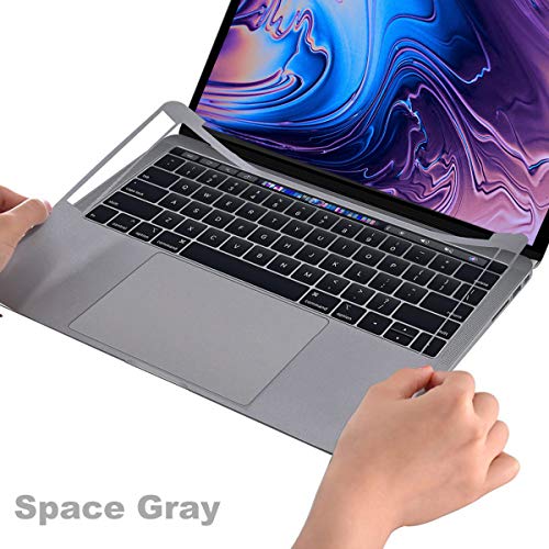 FORITO Palm Rest Cover Skin with Trackpad Protector Compatible New 15 Inch MacBook Pro Model A1707 A1990 with Touch Bar, 2019 2018 2017 or 2016 Released (Space Gray-Full Size)