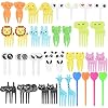 DECARETA Voedsel Fruit Vork Cake Vorken Dessert Vorken,Bento Food Picks Peuters Lunch Decoratie 40 Stuk Diervorken Met…