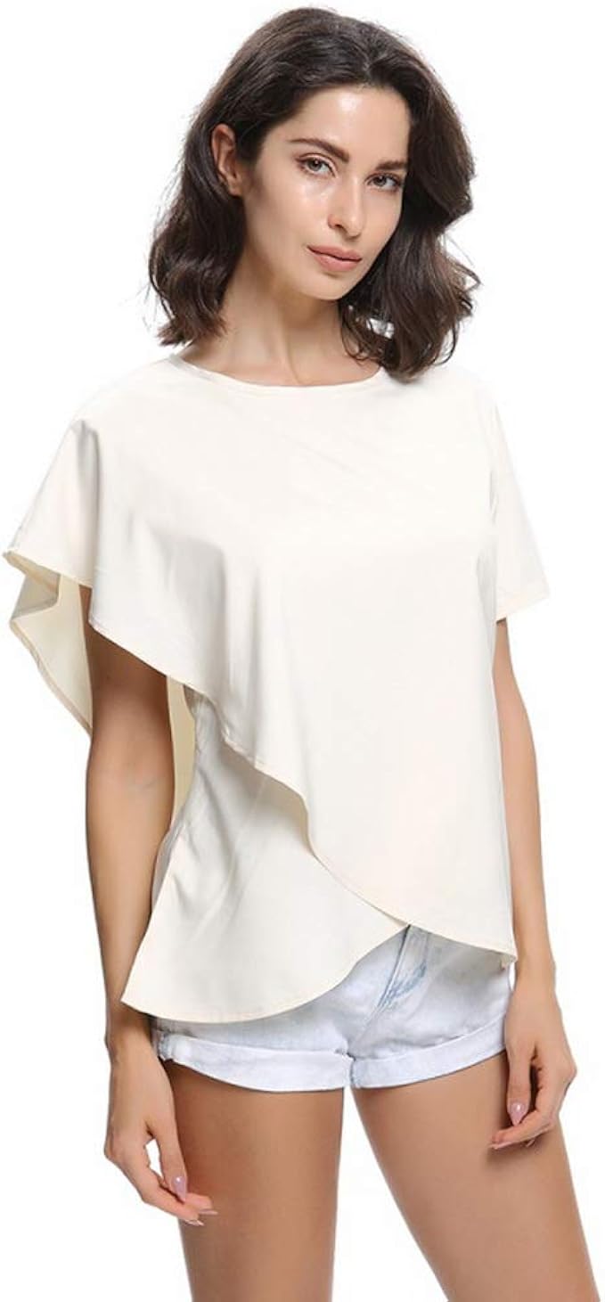 white short sleeve blouse plus size