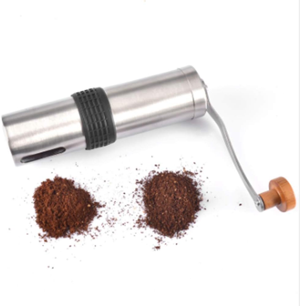TIAMO Hand-cranked Coffee Bean Grinder, Portable Espresso Machine, Suitable for Brewing Fresh Roasted Ground Coffee During Hiking, Camping, and Traveling.