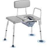 VEVOR Bedside Commode Chair, 500 lbs Weight Capacity, Detachable 5L Bucket | For Seniors, Bedside Commode Chair, 500 lbs, 4 inches-1 Portable Toilet and Raised Toilet Seat with Padded Seat and Backrest